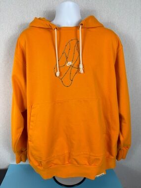 Nike Orange Men’s Hoodie with Rope Drawstrings